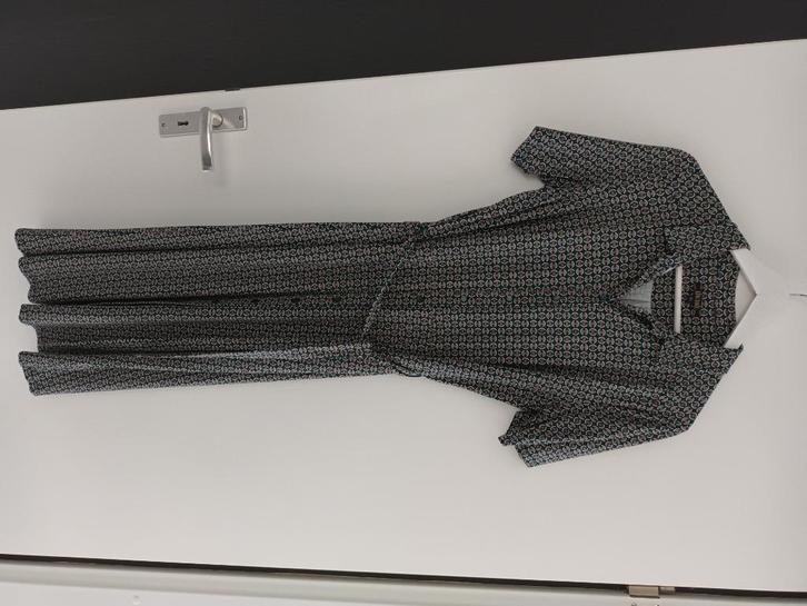 King Louie, jurk, 42, XL, blauw, groen, zgan, Kleding | Dames, Jurken, Zo goed als nieuw, Maat 42/44 (L), Blauw, Onder de knie