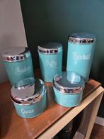Vintage turquoise Voorraadbussen Set, Verzamelen, Blikken, Ophalen of Verzenden, Zo goed als nieuw
