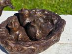 VOGELNEST / vogel / brons, Nieuw, Info@huisentuindecoratiemarie.nl, Dierenbeeld, Huis en tuin decoratie Marie