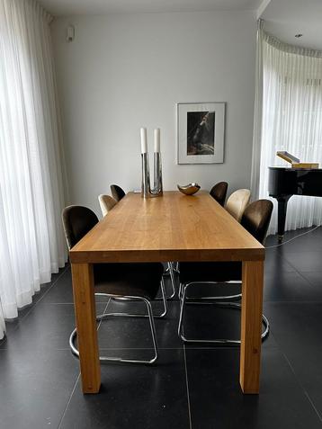 Prachtige design eettafel van massief eikenhout 215x90 cm