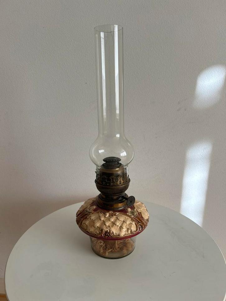 petroleum-/olielamp, Antiek en Kunst, Antiek | Lampen, Ophalen of Verzenden