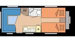 Hobby Excellent 495 UL BJ. 2015 Enkele bedden / mover/luifel, Caravans en Kamperen, Rondzit, Hobby, Bedrijf, 4 tot 5 meter
