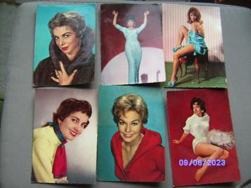 6 kleur ansicht kaarten filmsterren Janet Leigh Pleshette ea