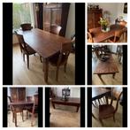 Koloniale meubels, eetkamerstoelen, salontafel, 1 koop!, Huis en Inrichting, Minder dan 100 cm, Koloniaal, 200 cm of meer, Gebruikt