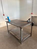 Stalen lastafel met Bankschroef, Doe-het-zelf en Verbouw, Werkbanken, Ophalen, Gebruikt, 70 tot 120 cm, Bankschroef