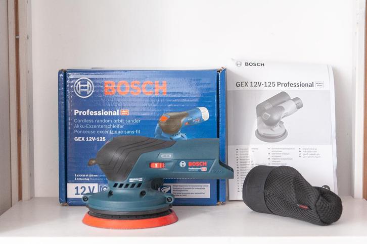 Bosch 12v accu GEX 12V-125 excentrische schuurmachine, Doe-het-zelf en Verbouw, Gereedschap | Schuurmachines, Nieuw, Excentrische schuurmachine