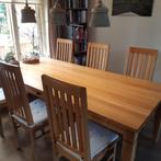 Eettafel met 6 stoelen, Huis en Inrichting, Tafels | Eettafels, 200 cm of meer, 50 tot 100 cm, Gebruikt, Rechthoekig