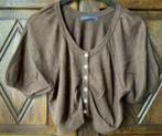 Donkerbruine bolero, vestje; 44; MILLS WOMEN; fijn gebreid, Ophalen of Verzenden, Zo goed als nieuw, Maat 42/44 (L), Bruin