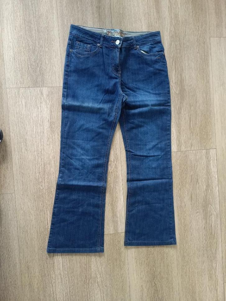 Ms mode flared jeans spijkerbroek maat 44 zgan blauw, Kleding | Dames, Spijkerbroeken en Jeans, Zo goed als nieuw, W33 - W36 (confectie 42/44)