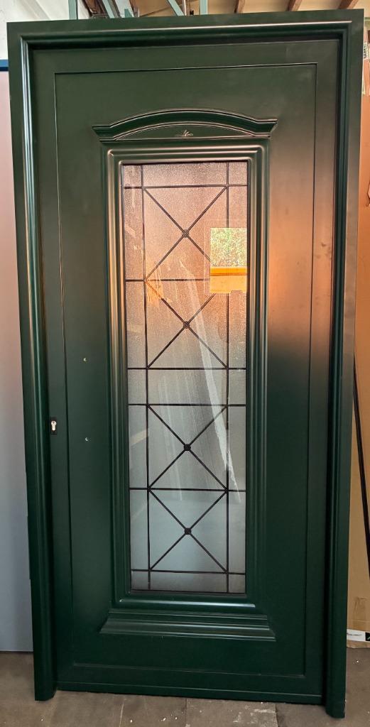 Aluminium voordeur 105 x 220 cm Links kleur dennengroen 6009, Doe-het-zelf en Verbouw, Deuren en Horren, Nieuw, Buitendeur, 215 cm of meer