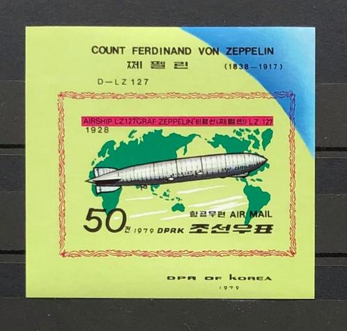 Noord-Korea Blok 55 Postfris ongetand 1979 Zeppelin, Postzegels en Munten, Postzegels | Thematische zegels, Postfris, Vliegtuigen