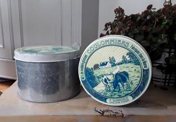 vintage blikken - koeien - landschap - franse tekst   beschikbaar voor biedingen