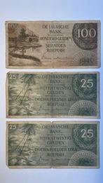 Biljetten Javasche bank (100/25/5/1/0,50) Gulden (1946/1948), Ophalen of Verzenden, Zuidoost-Azië, Setje