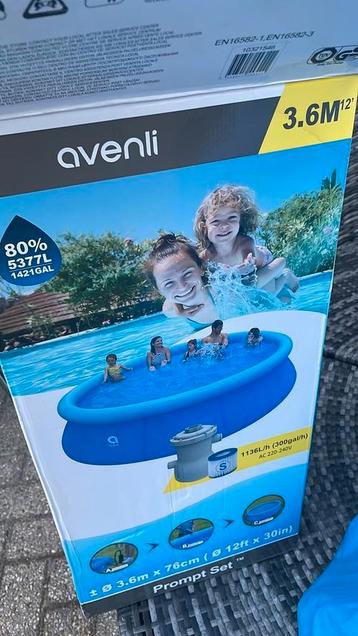 opblaasbare Zwembad 3.60m x 76cm, met filter apparaat, ZGAN beschikbaar voor biedingen