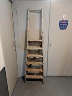 Vintage oude houten schildersladder, Doe-het-zelf en Verbouw, Ladders en Trappen, Gebruikt, Trap, Minder dan 2 meter, Ophalen