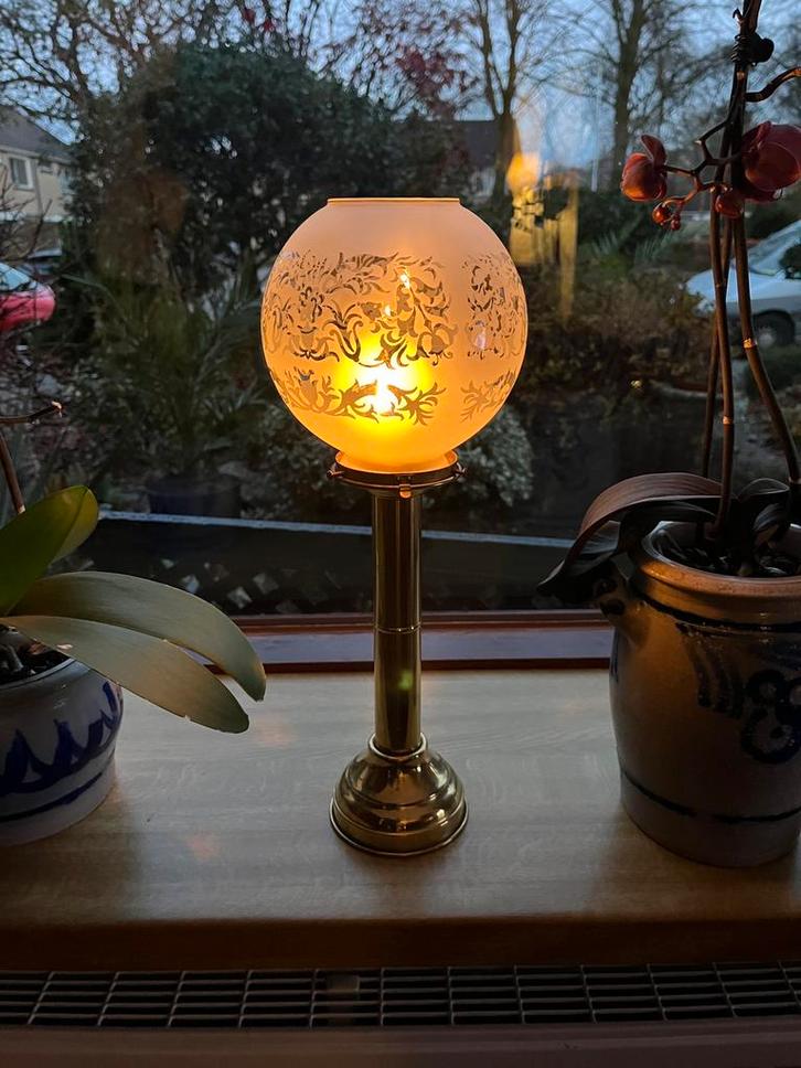 2 maritime kaaslampen van DHR Holland, Huis en Inrichting, Lampen | Tafellampen, Zo goed als nieuw, Minder dan 50 cm, Glas, Ophalen of Verzenden