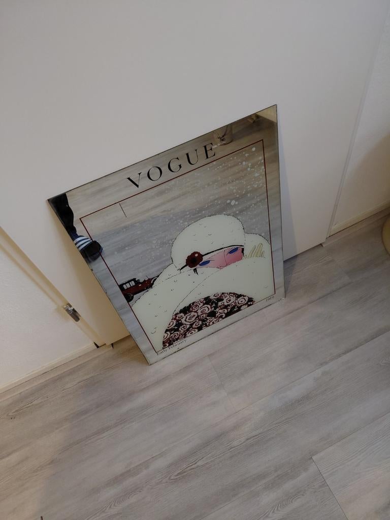 Vintage vogue art deco spiegel 70s 51x69 cm, Huis en Inrichting, Woonaccessoires | Spiegels, Ophalen, Minder dan 50 cm, Gebruikt