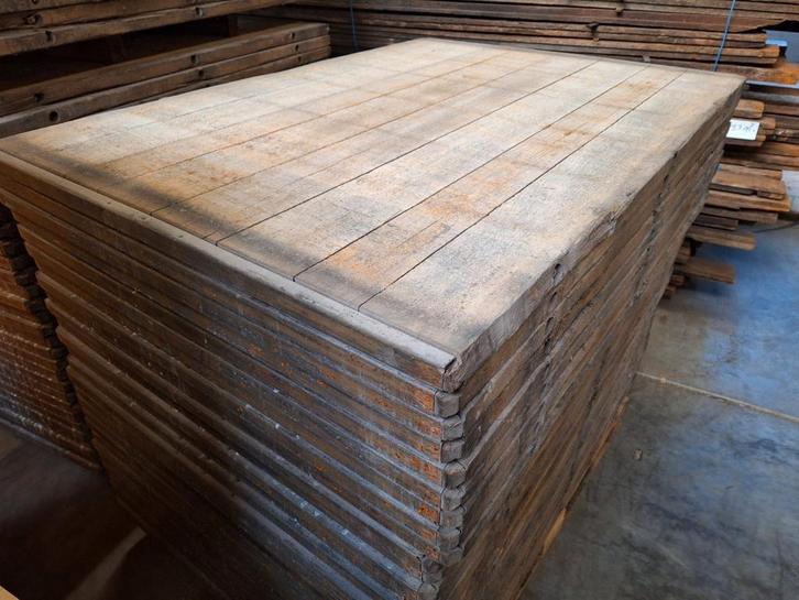 Hardhouten  steenschotten  4x100x140cm  vlonder  terras, Tuin en Terras, Terrasdelen en Vlonders, Gebruikt, Hout, Ophalen of Verzenden