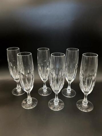 6 x loodkristallen champagneglazen Thomas Webb 60s beschikbaar voor biedingen