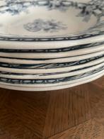 6 blauwe antiek soep diepe borden Ceres Sarrequemines p.b., Antiek en Kunst, Verzenden