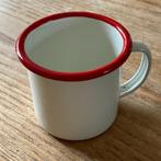 Emaille mokje bekertje espresso kind wit rood nieuw, Ophalen of Verzenden