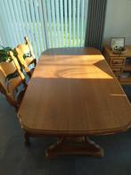 Massief eiken eettafel met bijbehorende stoelen, Huis en Inrichting, Tafels | Eettafels, Ophalen, Gebruikt, Eikenhout, 50 tot 100 cm