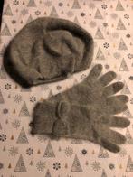 H&M set angora licht grijs baret en handschoen strik nieuw, Verzenden, Nieuw, Maat 38/40 (M), Muts