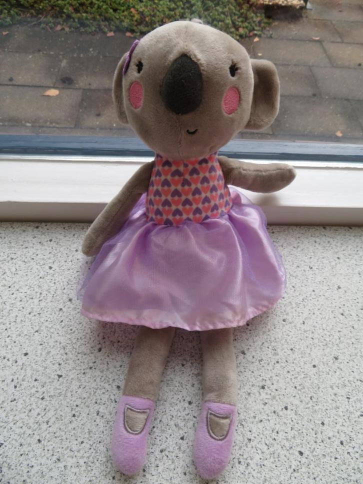 Koala koalabeer paars roze hartjes jurk merk Evora Kruidvat, Kinderen en Baby's, Speelgoed | Knuffels en Pluche, Zo goed als nieuw