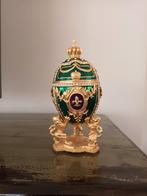 Smaragd groene juwelenbox in de stijl van Faberge-ei, Ophalen of Verzenden