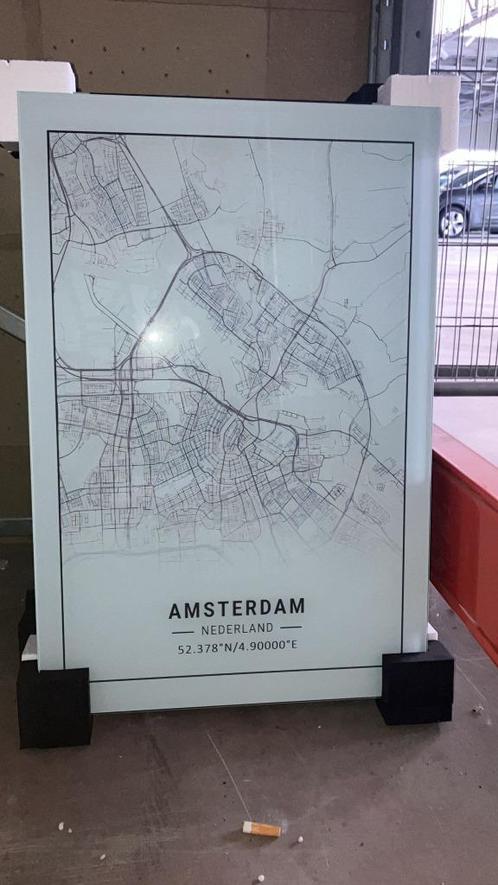 Glasschilderij 40x60 Amsterdam, Antiek en Kunst, Kunst | Schilderijen | Modern, Ophalen of Verzenden