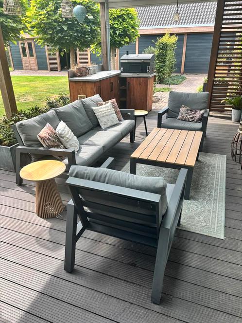 Mooie Aluminium Loungeset, Tuin en Terras, Tuinsets en Loungesets, Zo goed als nieuw, Loungeset, Aluminium, 5 zitplaatsen, Bank
