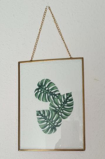 Mooie glazen hanger met bladeren, 13x18 cm beschikbaar voor biedingen