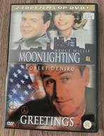 74 .. Moonlighting + Greetings - Bruce Willis Robert de Niro, Alle leeftijden, Ophalen of Verzenden, Zo goed als nieuw, Actiekomedie