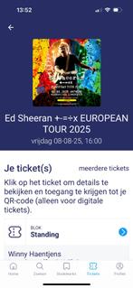 Ticket Ed Sheeran Antwerpen 08/08/2025, Tickets en Kaartjes, Eén persoon