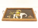 houten dienblad met prent van een olifant 34036, Ophalen of Verzenden, Gebruikt, Rechthoekig, Hout