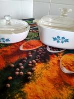 2x Pyroflam Dekschalen Vintage Jaren '60/'70, Ophalen, Gebruikt, Glas, Pot, Bus of Blik