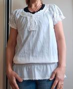 Ruim vallende witte bohemian blouse. Maat: XS,, Kleding | Dames, Ophalen of Verzenden, Zo goed als nieuw, Maat 34 (XS) of kleiner