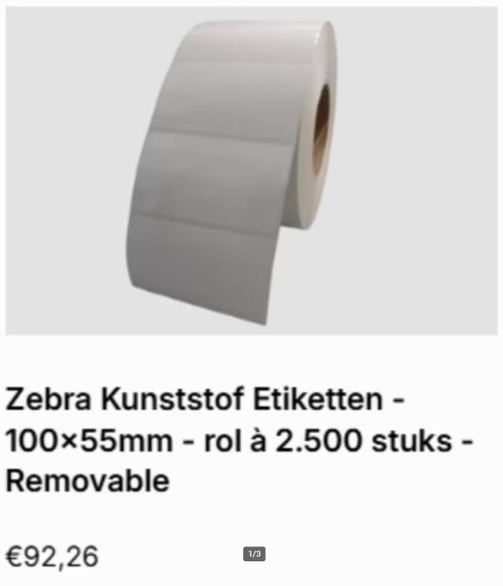 Rol papieren etiketten (compatible met Zebra), Diversen, Papierwaren, Nieuw, Ophalen of Verzenden