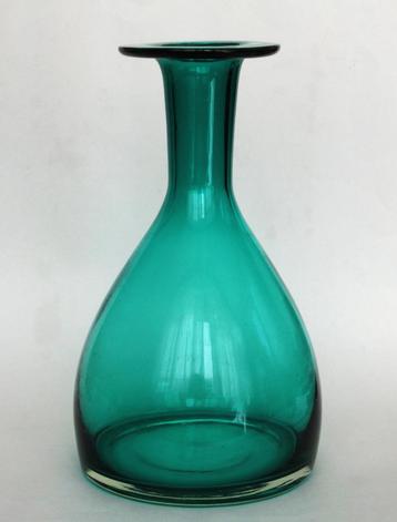 Vintage glazen turquoise vaas.