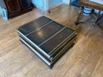 Vintage lederen salontafel - leather booktable, Ophalen, Gebruikt, 100 tot 150 cm, Vintage - origineel