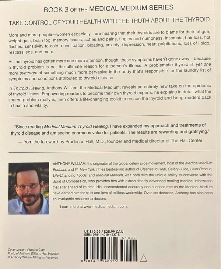 Thyroid Healing - Anthony William, Boeken, Gezondheid, Dieet en Voeding, Zo goed als nieuw, Gezondheid en Conditie, Ophalen of Verzenden