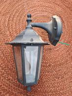 Leuke brocante lantaarn donkergrijs, Tuin en Terras, Buitenverlichting, Waterbestendig, Gebruikt, Ophalen of Verzenden, Wandlamp