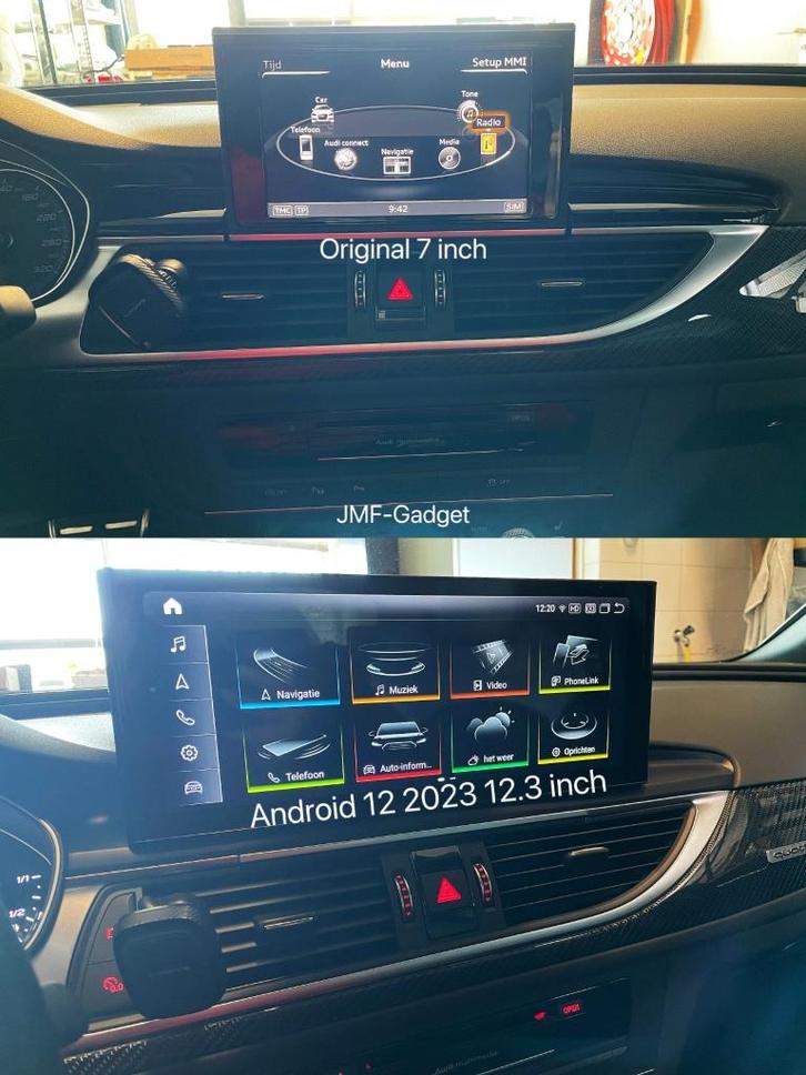 Audi A6 A7 11-15 4G Full HD Android 12 Carplay Scherm 12.3, Auto diversen, Autoradio's, Nieuw, Ophalen