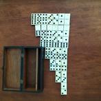 Antiek dominospel in mooi houten kistje, Gebruikt, Ophalen of Verzenden