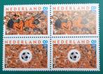 Nederland 2000, EK Voetbal blok vn 4 zegels – NVPH 1888/1889, Postzegels en Munten, Postzegels | Nederland, Na 1940, Ophalen of Verzenden