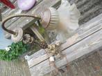lamp staand antiek melkglas koper messing beweegbare hals, Antiek en Kunst, Ophalen of Verzenden