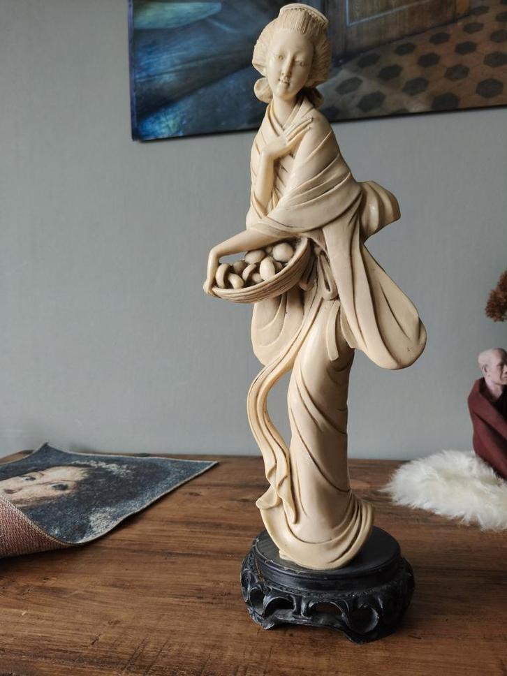 Prachtig groot geisha beeld gemerkt  a. Santini, Antiek en Kunst, Antiek | Woonaccessoires, Ophalen