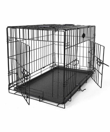 Hondenbench, zwart en opvouwbaar, Dieren en Toebehoren, Hondenhokken, Zo goed als nieuw, Minder dan 65 cm, Minder dan 75 cm, Ophalen