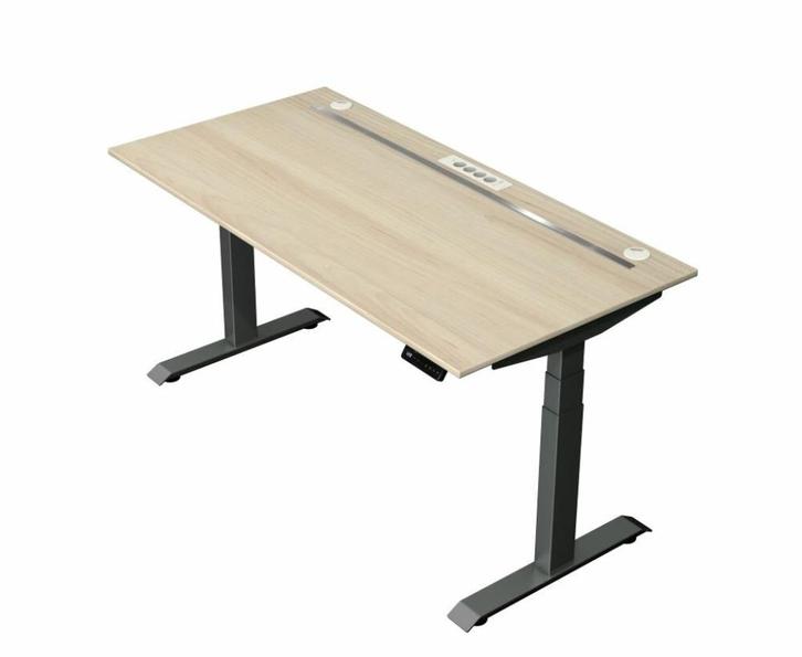 Zit sta bureau Move Boost 4 - 160x80cm - essenhout-antraciet, Huis en Inrichting, Bureaus, Nieuw, Stabureau, Elektrisch, In hoogte verstelbaar