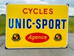near mint origineel emaille reclame fietsen bord Unic Sport, Verzamelen, Ophalen, Reclamebord